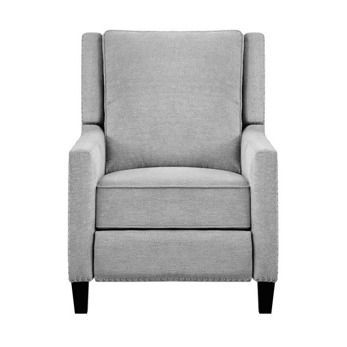 Gray Fabric Recliner Chair Push Back
